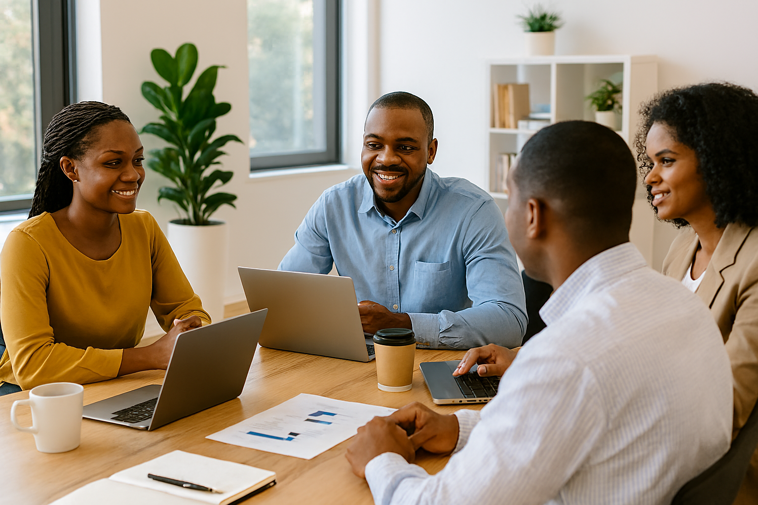 alt="EBEN Business Solution consultants advising a Tanzanian SME management team"